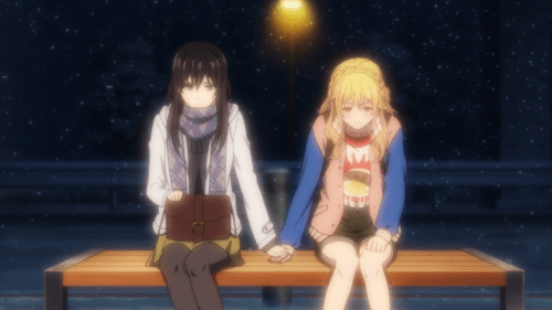 Citrus / Episode 8 / Mei and Yuzu holding hands