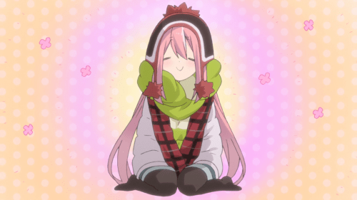 Yuru Camp△ / Episode 3 / Nadeshiko beaming with happiness