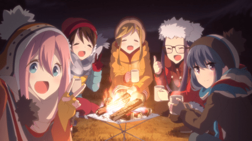 Yuru Camp△ / Episode 1 / The whole group having lots of fun camping together